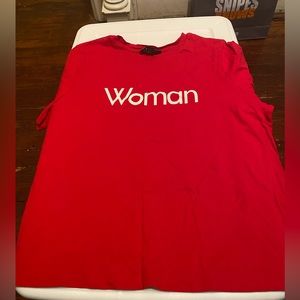 Red & White Graphic Tee “ Woman”